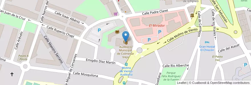 Mapa de ubicacion de Auditorio Municipal de Colmenar Viejo en スペイン, マドリード州, Comunidad De Madrid, Cuenca Alta Del Manzanares, Colmenar Viejo.