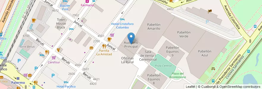 Mapa de ubicacion de Auditorio Principal, Palermo en Arjantin, Ciudad Autónoma De Buenos Aires, Buenos Aires, Comuna 14.