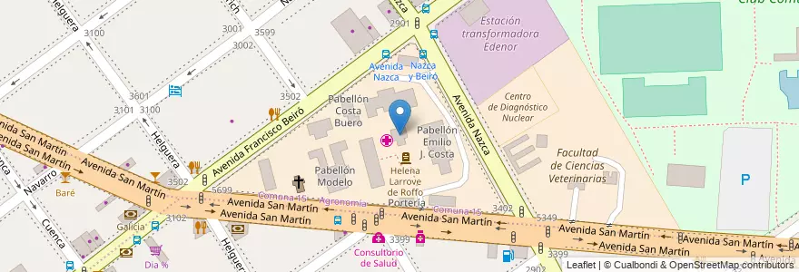 Mapa de ubicacion de Auditorium, Agronomia en Аргентина, Буэнос-Айрес, Буэнос-Айрес, Comuna 11.