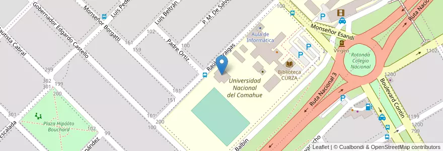 Mapa de ubicacion de Aula 15 en アルゼンチン, リオネグロ州, Departamento Adolfo Alsina, Viedma, Viedma.