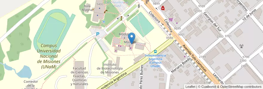Mapa de ubicacion de Aula C15 en 아르헨티나, Misiones, Departamento Capital, Municipio De Posadas.