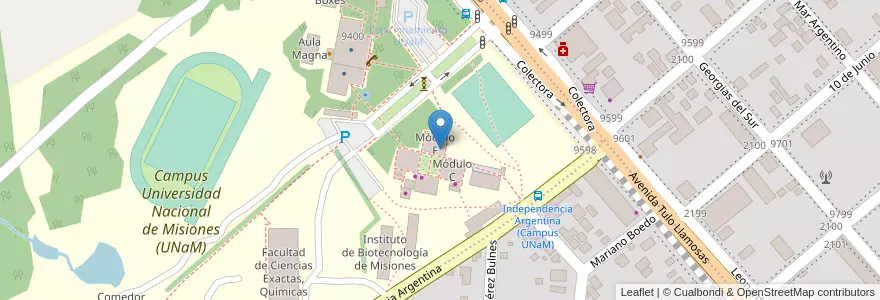 Mapa de ubicacion de Aula F16 en Arjantin, Misiones, Departamento Capital, Municipio De Posadas.