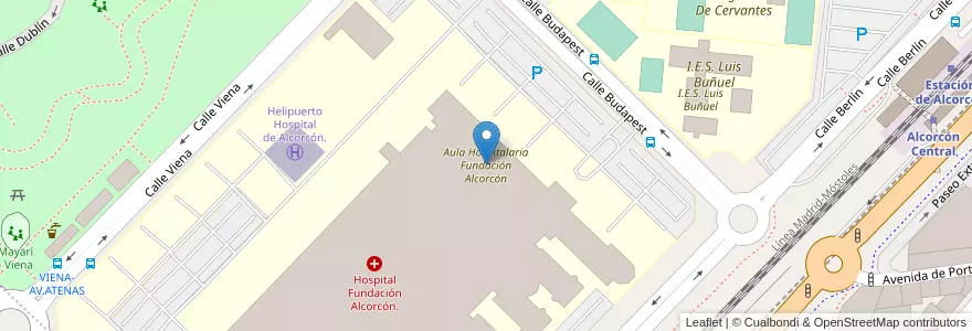 Mapa de ubicacion de Aula Hospitalaria Fundación Alcorcón en Испания, Мадрид, Мадрид, Área Metropolitana De Madrid Y Corredor Del Henares, Alcorcón.