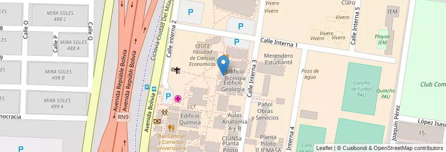 Mapa de ubicacion de Aula Post Grado Facultad de Ciencias Naturales en Аргентина, Сальта, Capital, Municipio De Salta, Salta.