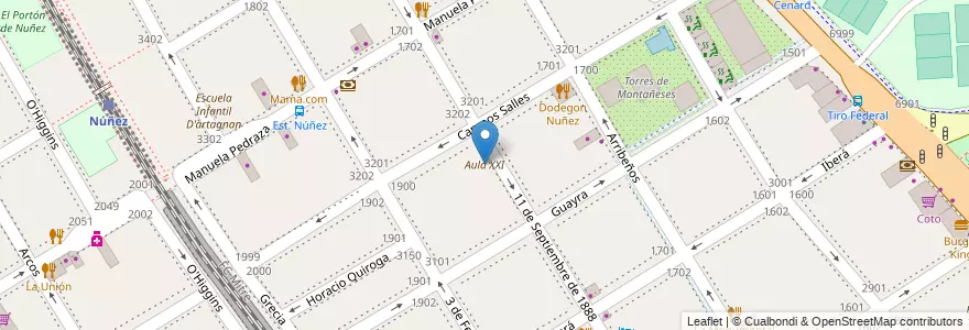Mapa de ubicacion de Aula XXI, Nuñez en Argentinien, Ciudad Autónoma De Buenos Aires, Buenos Aires, Comuna 13.