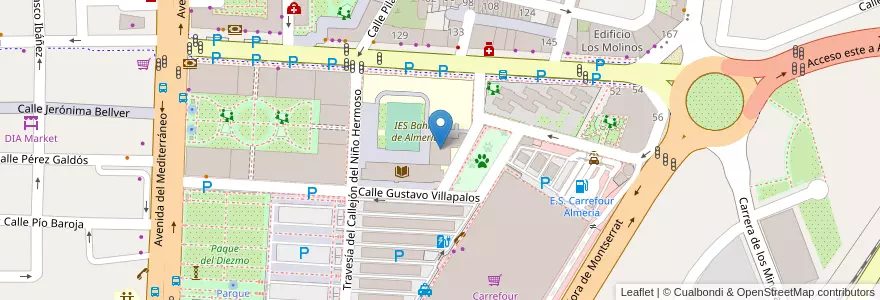 Mapa de ubicacion de Aulario, Aula de música. en スペイン, アンダルシア州, アルメリア, アルメリア.