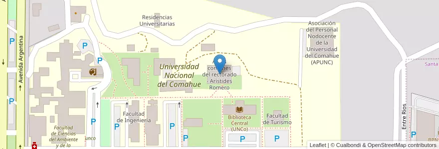 Mapa de ubicacion de Aulas comunes del rectorado - Arístides Romero en 阿根廷, 智利, 內烏肯省, Departamento Confluencia, Municipio De Neuquén, Neuquén.