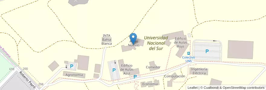 Mapa de ubicacion de Aulas Nuevas en 아르헨티나, 부에노스아이레스주, Partido De Bahía Blanca, Bahía Blanca.