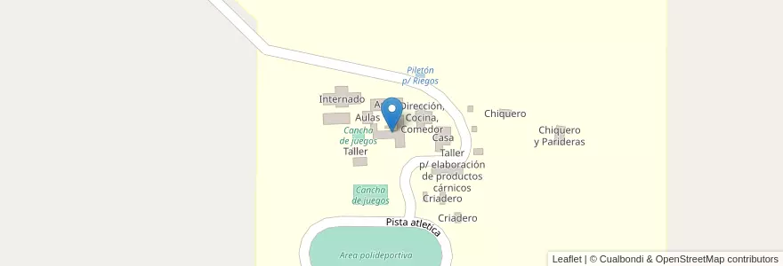 Mapa de ubicacion de Aulas, Preceptoría, Laboratorios, Baños en Arjantin, Córdoba, Departamento Tercero Arriba, Pedanía Salto, Municipio De Almafuerte.