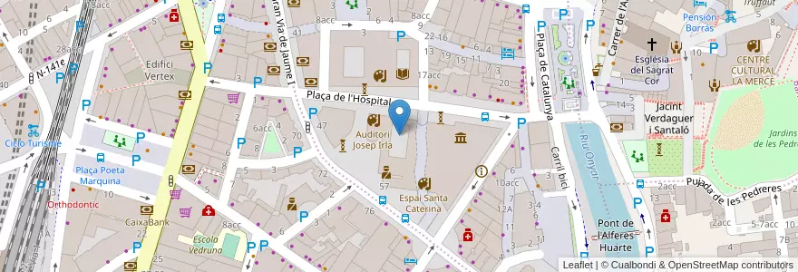 Mapa de ubicacion de Aules d'Extensió Universitària en Spagna, Catalunya, Girona, Gironès, Girona.