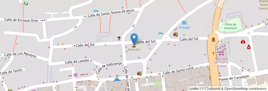 Mapa de ubicacion de Auto Dia en スペイン, カンタブリア州, カンタブリア州, Santander, Santander.