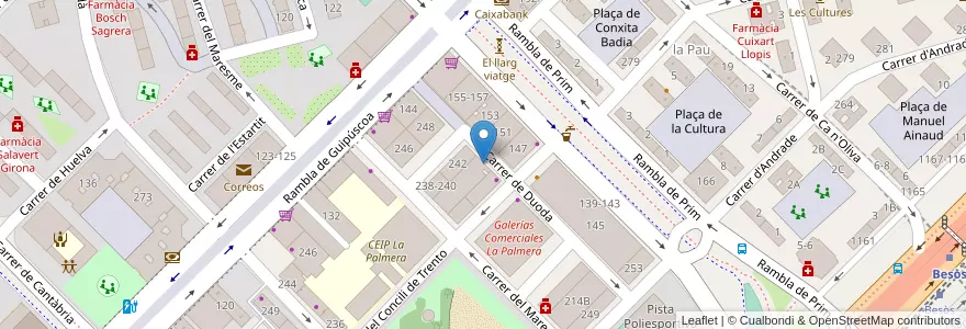 Mapa de ubicacion de Auto Escuela La Palmera en Spagna, Catalunya, Barcelona, Barcelonès, Barcelona.