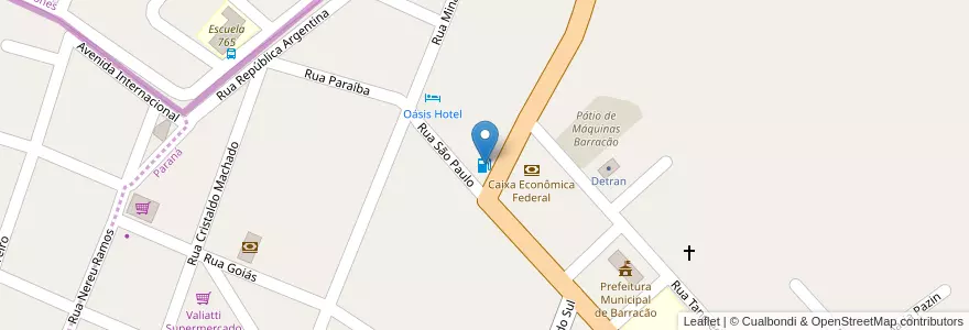Mapa de ubicacion de Auto Posto Gabrielly en 브라질, 남부지방, 파라나, Região Geográfica Intermediária De Cascavel, Microrregião De Francisco Beltrão, Barracão.