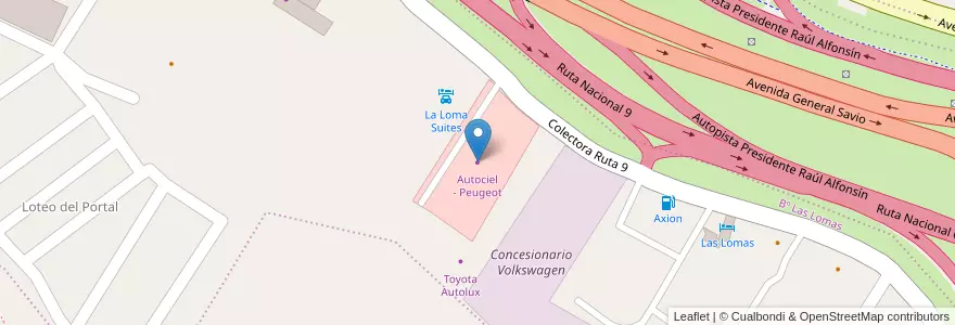 Mapa de ubicacion de Autociel - Peugeot en Argentinien, Jujuy, Departamento Doctor Manuel Belgrano, Municipio De San Salvador De Jujuy.