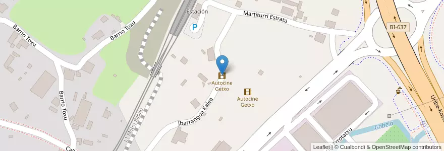 Mapa de ubicacion de Autocine Getxo en 西班牙, 巴斯克, 比斯开, Bilboaldea, Getxo.