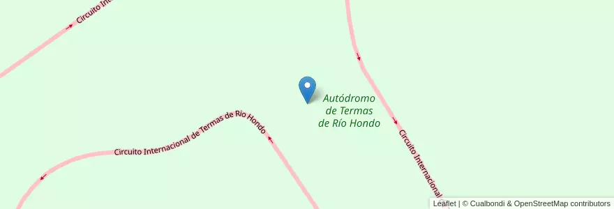 Mapa de ubicacion de Autódromo de Termas de Río Hondo en アルゼンチン, サンティアゴ・デル・エステロ州, Departamento Río Hondo.