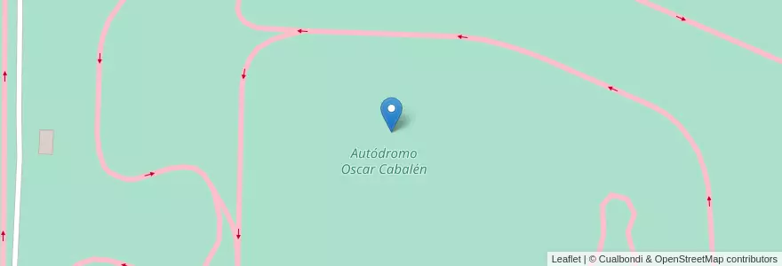 Mapa de ubicacion de Autódromo Oscar Cabalén en الأرجنتين, Córdoba, Departamento Santa María, Pedanía Lagunilla, Comuna De Villa Parque Santa Ana.