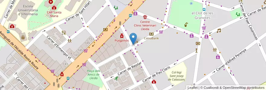 Mapa de ubicacion de Autoescola Gilabert en 西班牙, Catalunya, 莱里达, Segrià, 莱里达.