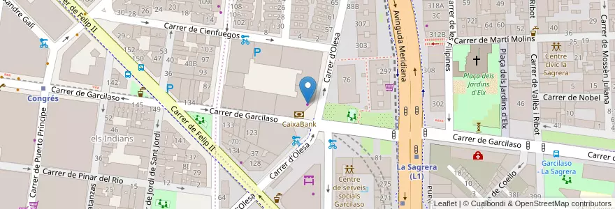 Mapa de ubicacion de Autoescola Hoy-voy La Sagrera en Espanha, Catalunha, Barcelona, Barcelonès, Barcelona.