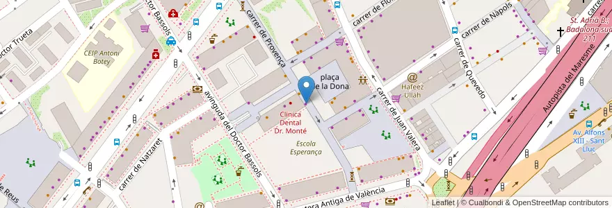 Mapa de ubicacion de Autoescola Roberto en Sepanyol, Catalunya, Barcelona, Barcelonès, Badalona.