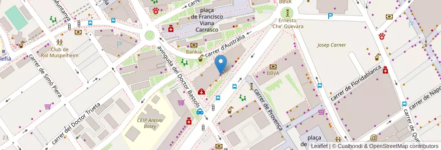 Mapa de ubicacion de Autoescola Sant Mori en スペイン, カタルーニャ州, Barcelona, バルサルネス, Badalona.