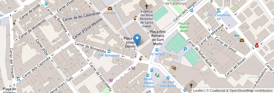 Mapa de ubicacion de Autoescoles Corsa en 스페인, Catalunya, Barcelona, Barcelonès, 바르셀로나.