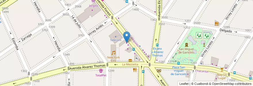 Mapa de ubicacion de Autoescuela Cabildo, Villa Ortuzar en Arjantin, Ciudad Autónoma De Buenos Aires, Buenos Aires, Comuna 15.