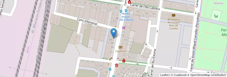 Mapa de ubicacion de Autoescuela Clase Malilla en スペイン, バレンシア州, València / Valencia, Comarca De València, València.