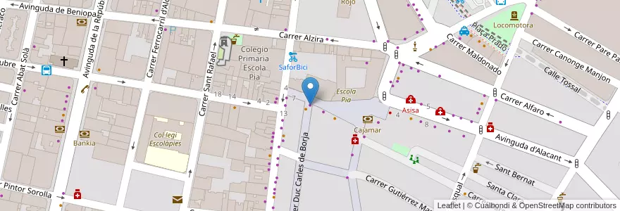 Mapa de ubicacion de Autoescuela Fernando Guillem en Spanien, Valencianische Gemeinschaft, Valencia, Safor, Gandia.