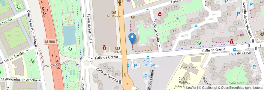Mapa de ubicacion de Autoescuela Fuenlabrada en اسپانیا, بخش خودمختار مادرید, بخش خودمختار مادرید, Área Metropolitana De Madrid Y Corredor Del Henares, Fuenlabrada.