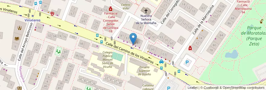 Mapa de ubicacion de Autoescuela Gala en İspanya, Comunidad De Madrid, Comunidad De Madrid, Área Metropolitana De Madrid Y Corredor Del Henares, Madrid.