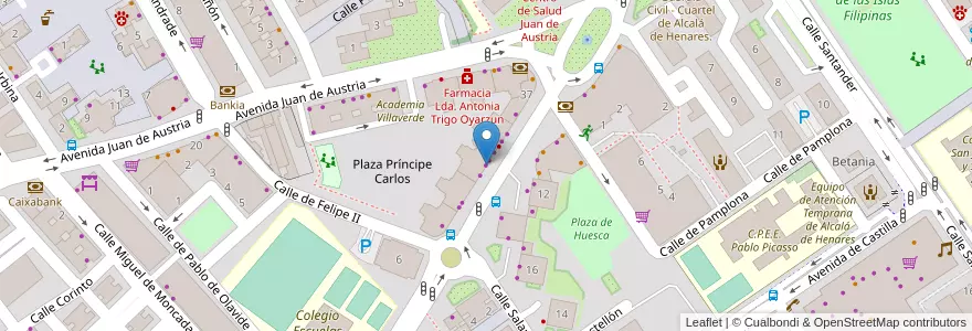 Mapa de ubicacion de Autoescuela Montero Espinosa en スペイン, マドリード州, Comunidad De Madrid, Área Metropolitana De Madrid Y Corredor Del Henares, Alcalá De Henares.