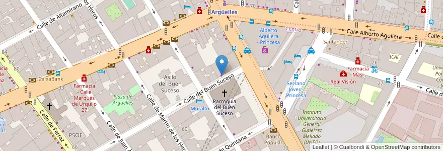 Mapa de ubicacion de Autoescuela Princesa en إسبانيا, منطقة مدريد, منطقة مدريد, Área Metropolitana De Madrid Y Corredor Del Henares, مدريد.