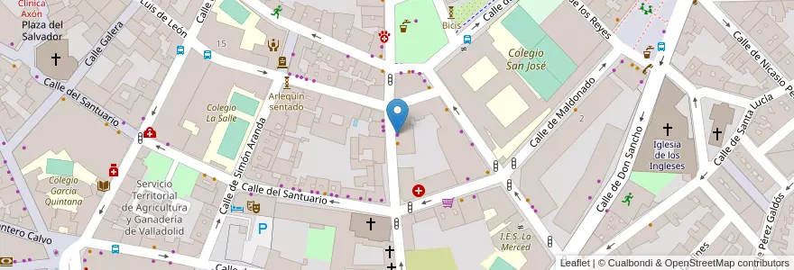 Mapa de ubicacion de Autoescuela Santa Cruz en スペイン, カスティーリャ・イ・レオン州, Valladolid, Valladolid.