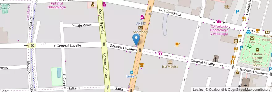Mapa de ubicacion de Autoferia Lorenzo en Arjantin, Şili, Mendoza, Godoy Cruz, Departamento Godoy Cruz, Distrito Ciudad De Godoy Cruz.