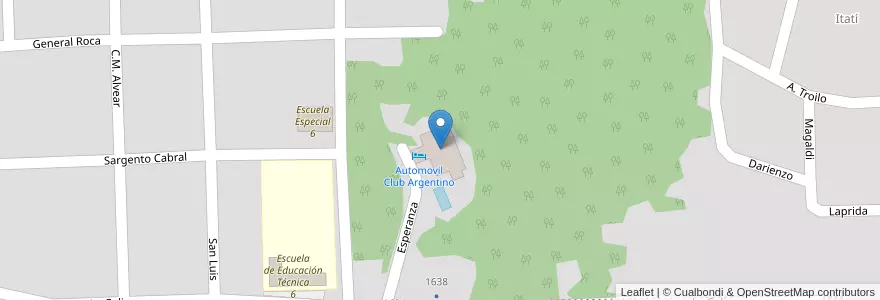 Mapa de ubicacion de Automovil Club Argentino en アルゼンチン, ミシオネス州, Departamento Eldorado, Municipio De Eldorado, Eldorado.