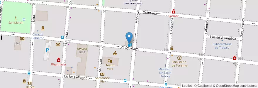 Mapa de ubicacion de Automovil Club Argentino en Аргентина, Корриентес, Departamento Capital, Corrientes, Corrientes.