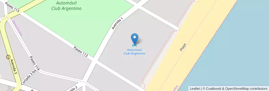 Mapa de ubicacion de Automovil Club Argentino en Argentinië, Buenos Aires, Partido De Villa Gesell.