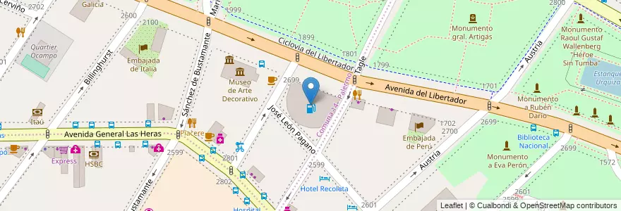 Mapa de ubicacion de Automovil Club Argentino, Palermo en 阿根廷, Ciudad Autónoma De Buenos Aires, Comuna 2, 布宜诺斯艾利斯.