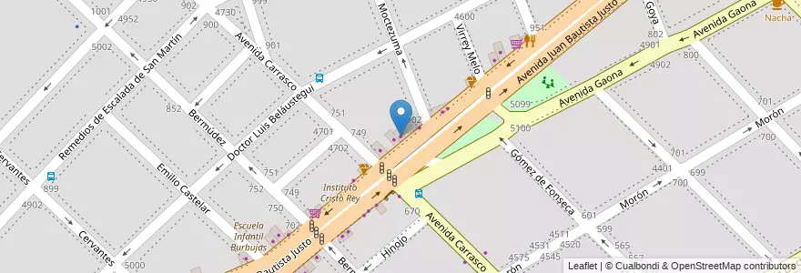 Mapa de ubicacion de Automoviles Justo, Velez Sarsfield en Argentine, Ciudad Autónoma De Buenos Aires, Buenos Aires, Comuna 10.