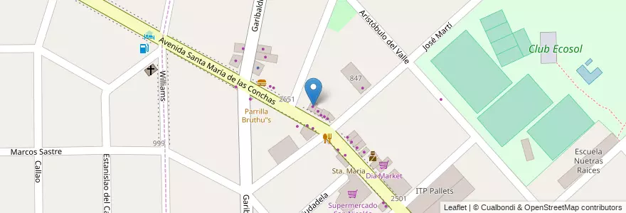 Mapa de ubicacion de Autopartes Rey en Arjantin, Buenos Aires, Partido De Tigre, Rincón De Milberg.