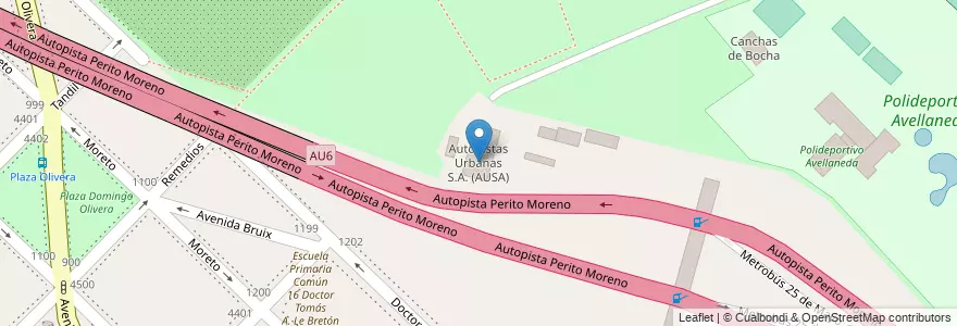 Mapa de ubicacion de Autopistas Urbanas S.A. (AUSA), Parque Avellaneda en Argentinien, Ciudad Autónoma De Buenos Aires, Comuna 9, Buenos Aires.