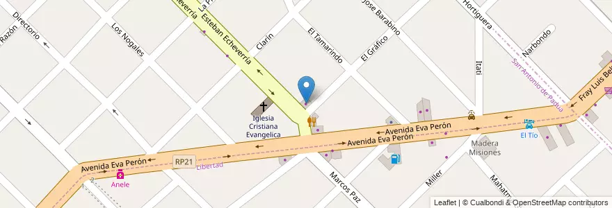 Mapa de ubicacion de AutoRadio en アルゼンチン, ブエノスアイレス州, Partido De Merlo.