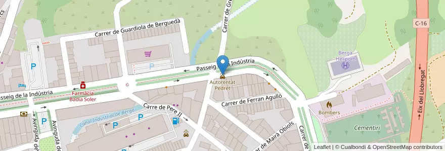 Mapa de ubicacion de Autorentat Pedret en España, Catalunya, Barcelona, Berguedà, Berga.