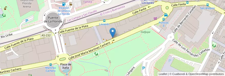 Mapa de ubicacion de Autores en اسپانیا, آستوریاس, آستوریاس, Oviedo.