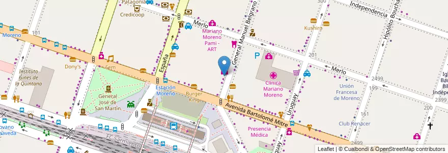 Mapa de ubicacion de Autos Belgrano en Arjantin, Buenos Aires, Partido De Moreno, Moreno.