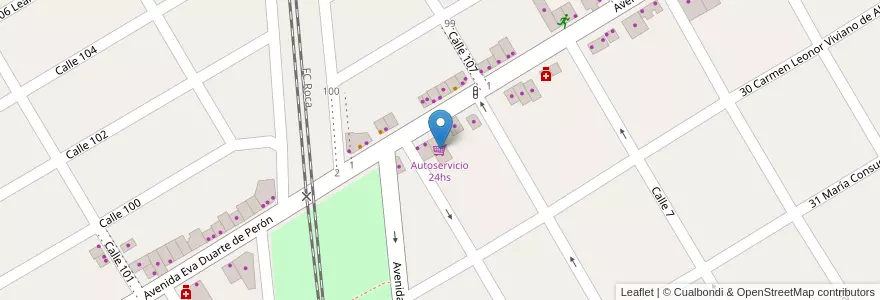 Mapa de ubicacion de Autoservicio 24hs en Argentinië, Buenos Aires, Partido De Presidente Perón.