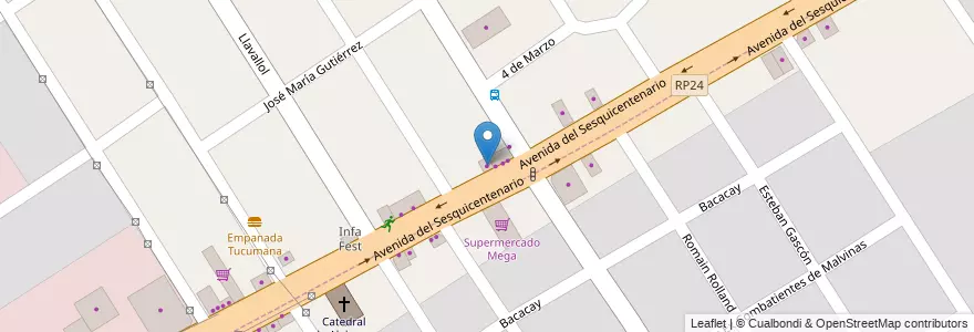 Mapa de ubicacion de Autoservicio en Argentina, Buenos Aires, Partido De Malvinas Argentinas, Los Polvorines.