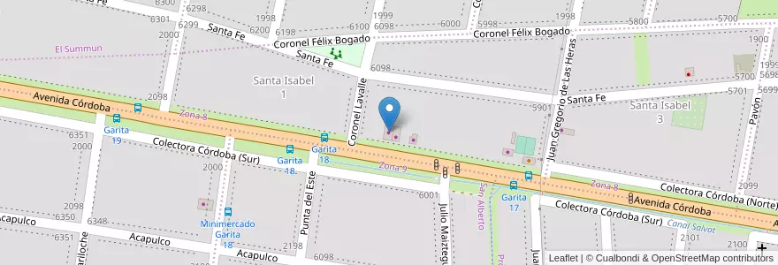 Mapa de ubicacion de Autoservicio Al Límite en Arjantin, Santa Fe, Departamento Rosario, Municipio De Funes, Funes.