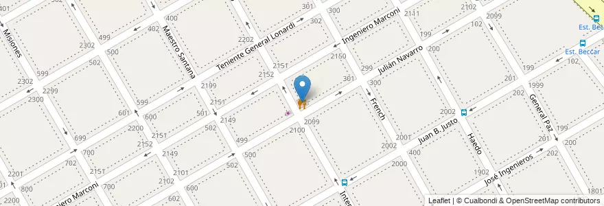 Mapa de ubicacion de Autoservicio Fresh en 아르헨티나, 부에노스아이레스주, Partido De San Isidro, Beccar.